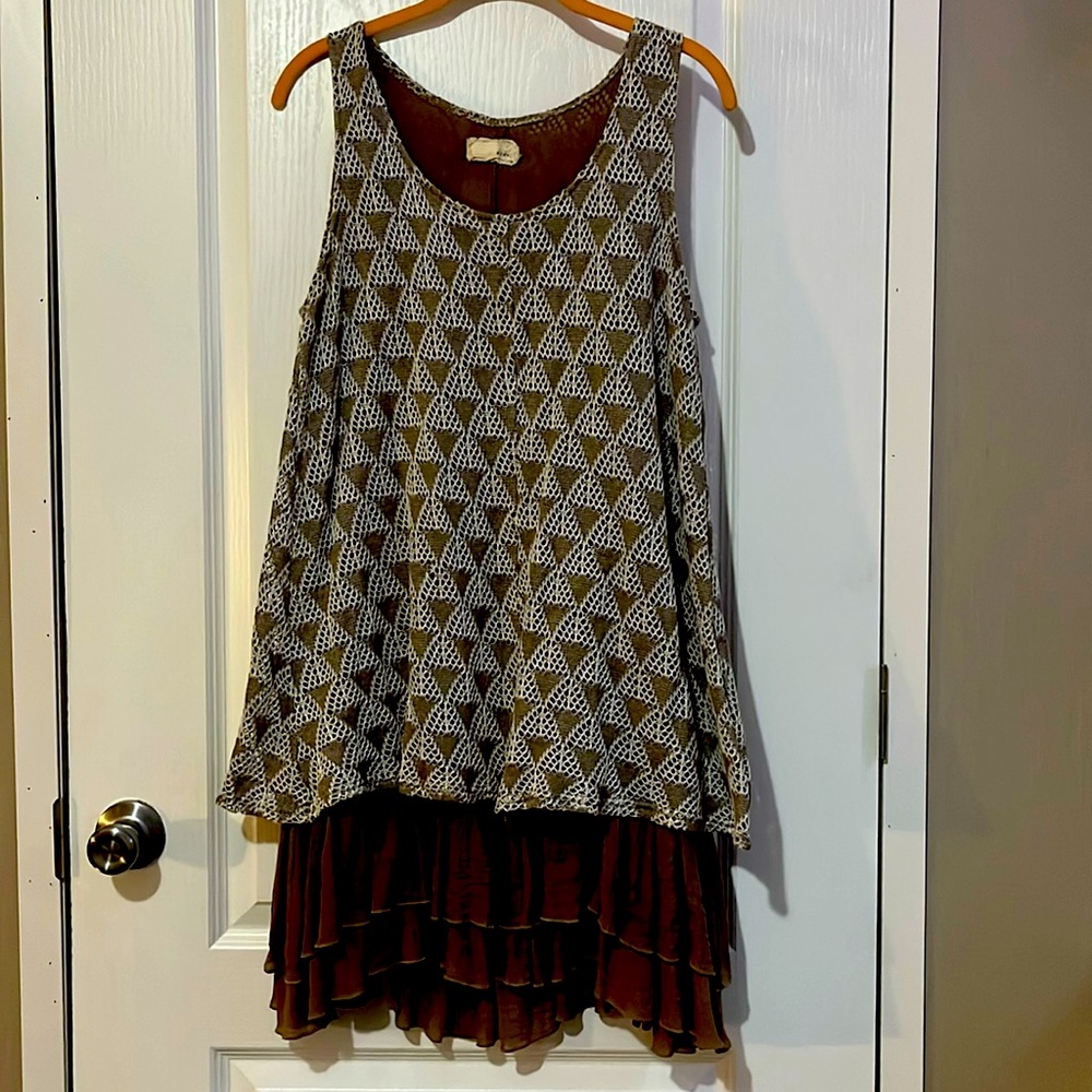 a’reve tan vintage mini dress